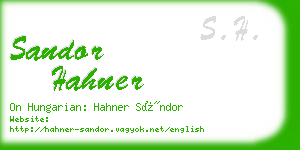 sandor hahner business card